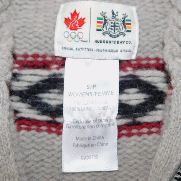 HBC 2010 Vancouver Olympics Womens S lambswool Full Zip Cardigan Sweater Canada - Picture 5 of 11